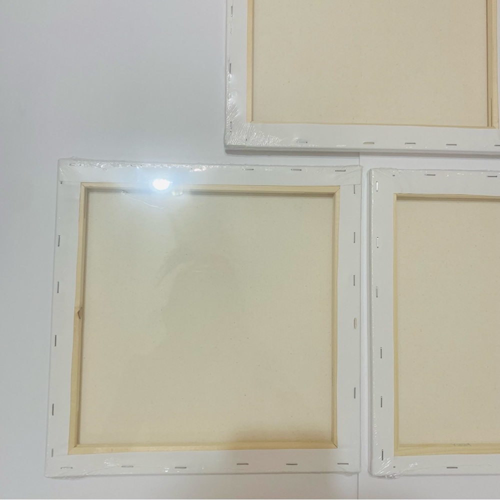 Stretched Blank Canvas Set Of 3 12 x 12 Inches New - Picture 6 of 10